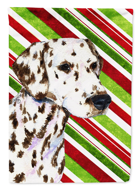 Dalmatian Candy Cane Holiday Christmas Garden Flag – Decorative Outdoor Yard Flag