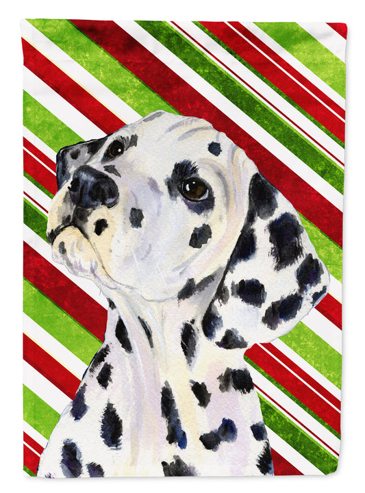 Dalmatian Candy Cane Holiday Christmas Garden Flag – Decorative Outdoor Yard Flag