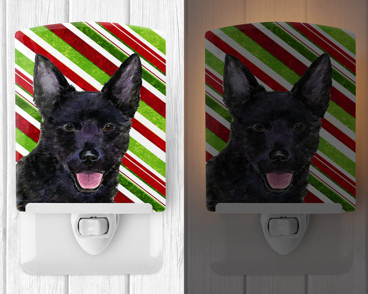 Australian Kelpie Candy Cane Holiday Christmas Ceramic Night Light SS4567CNL