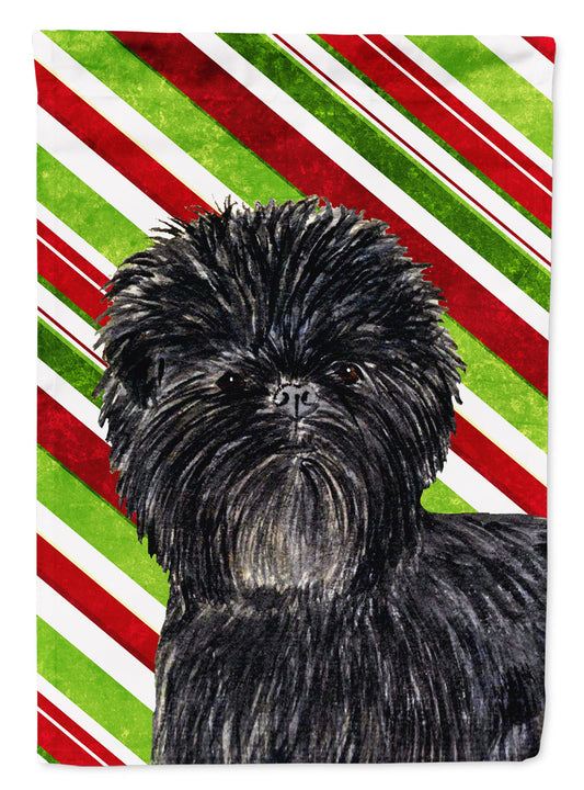 Affenpinscher Candy Cane Holiday Christmas Garden Flag – Decorative Outdoor Yard Flag
