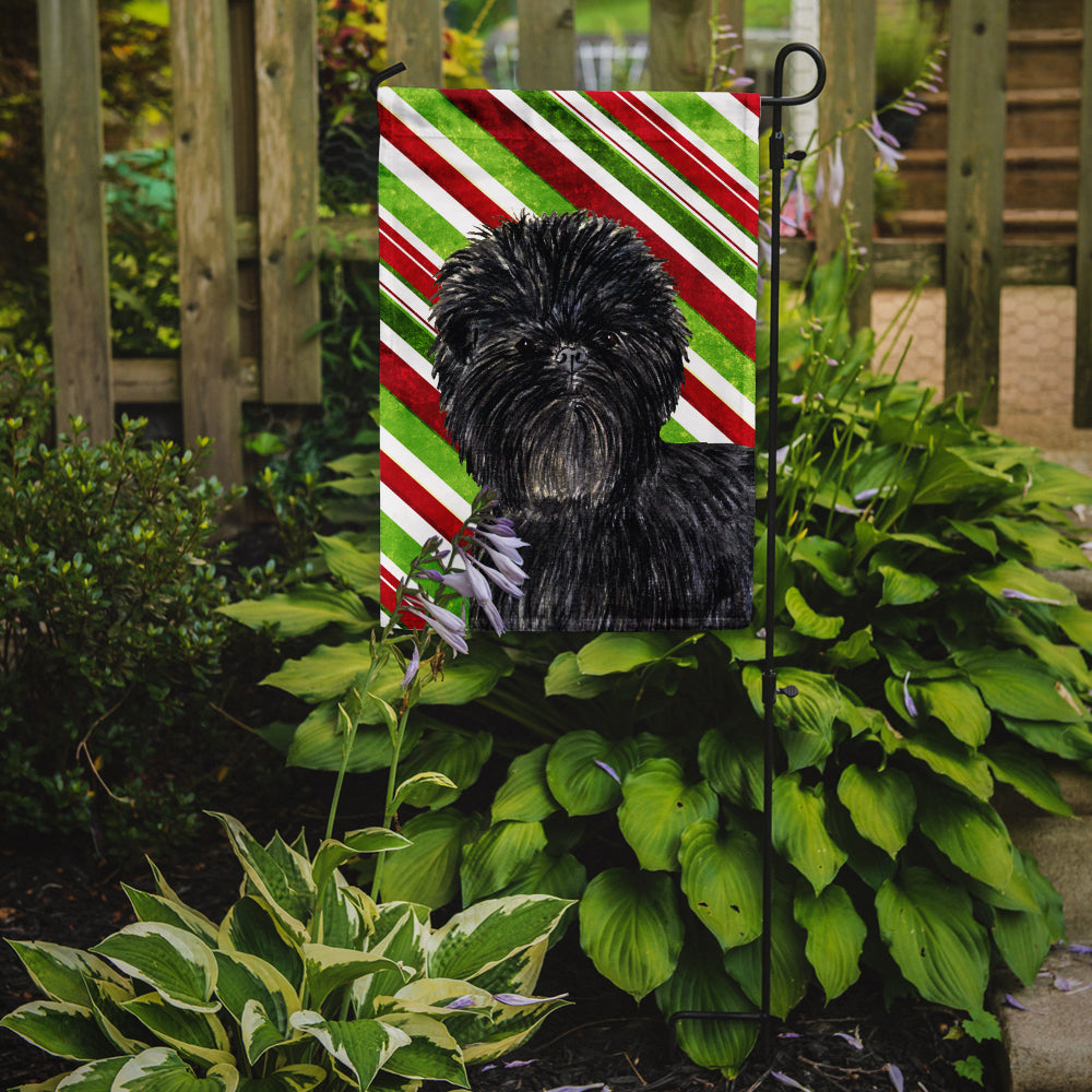 Affenpinscher Candy Cane Holiday Christmas Garden Flag – Decorative Outdoor Yard Flag