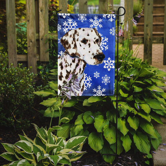 Dalmatian Winter Snowflakes Holiday Garden Flag – Decorative Outdoor Yard Flag