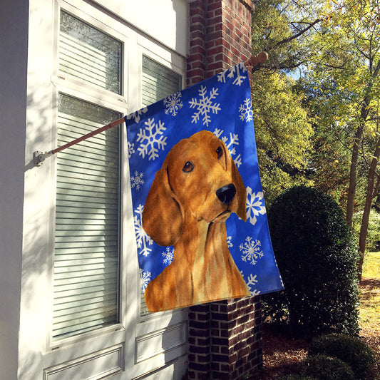 Dachshund Winter Snowflakes Holiday Flag Canvas House Size