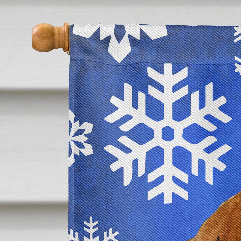 Dachshund Winter Snowflakes Holiday Flag Canvas House Size