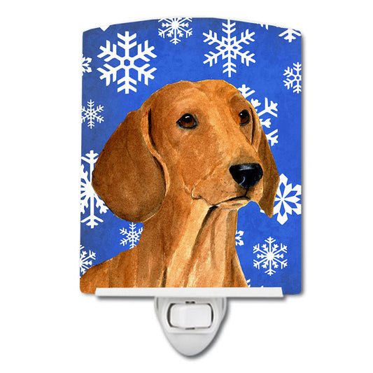 Dachshund Winter Snowflakes Holiday Ceramic Night Light SS4625CNL