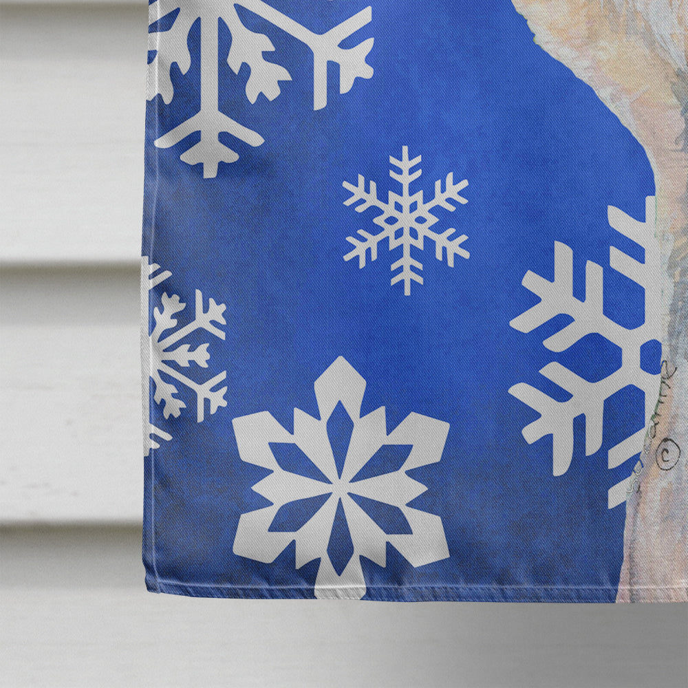 Dandie Dinmont Terrier Winter Snowflakes Holiday Flag Canvas House Size
