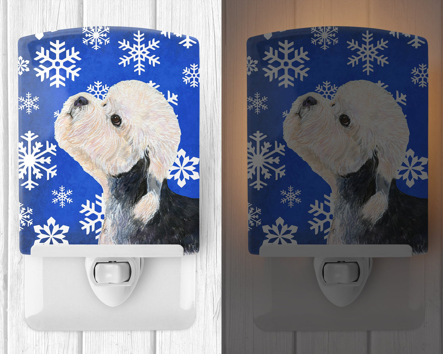 Dandie Dinmont Terrier Winter Snowflakes Holiday Ceramic Night Light SS4641CNL