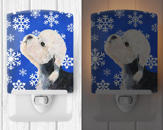 Dandie Dinmont Terrier Winter Snowflakes Holiday Ceramic Night Light SS4641CNL