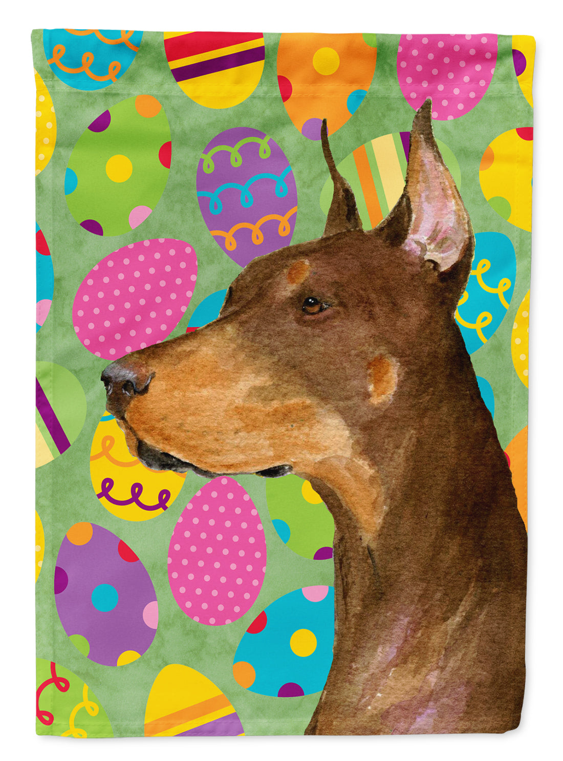 Doberman Easter Eggtravaganza Garden Flag - Outdoor Decorative Yard Flag