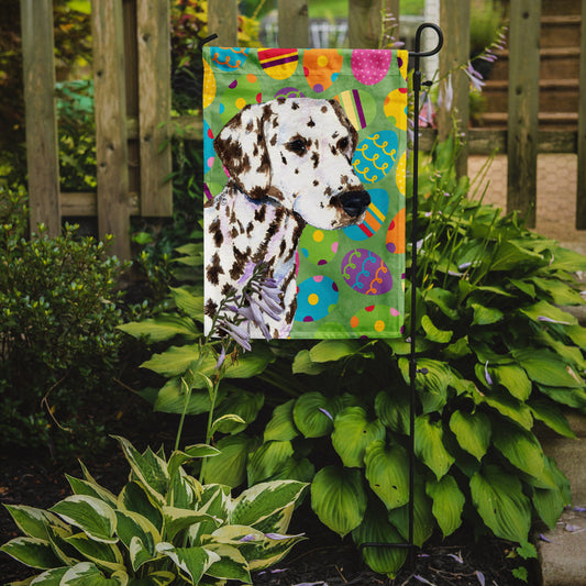 Dalmatian Easter Eggtravaganza Garden Flag - Outdoor Decorative Yard Flag