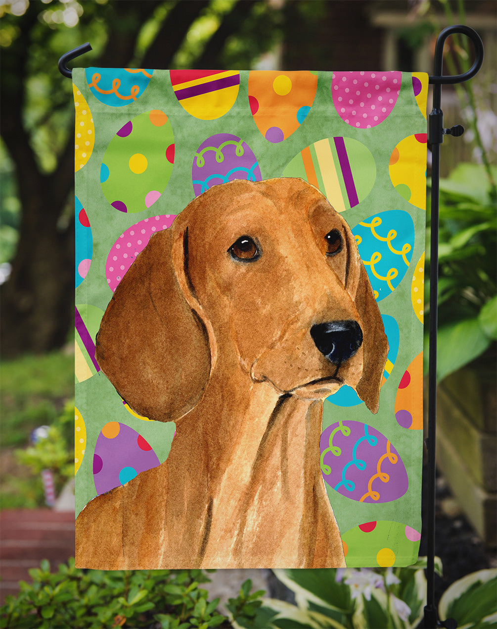 Dachshund Easter Eggtravaganza Garden Flag - Outdoor Decorative Yard Flag