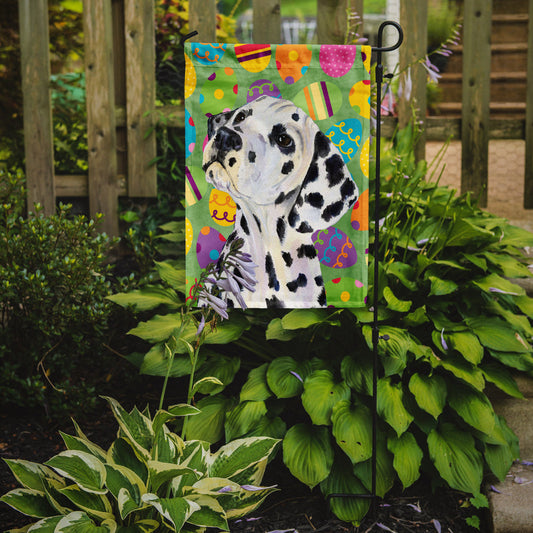 Dalmatian Easter Eggtravaganza Garden Flag - Outdoor Decorative Yard Flag