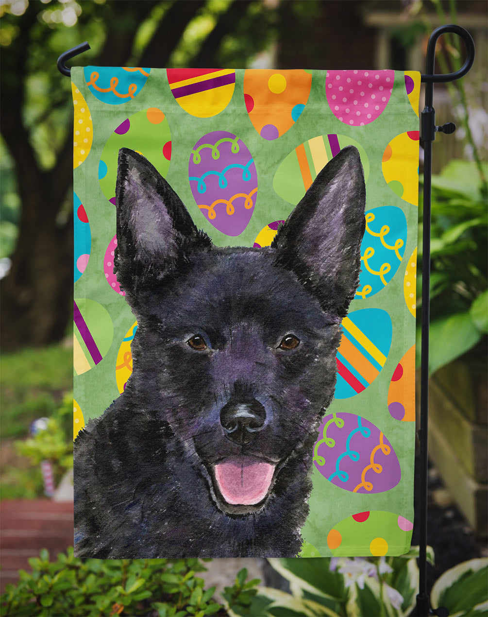 Australian Kelpie Easter Eggtravaganza Garden Flag - Outdoor Decorative Yard Flag