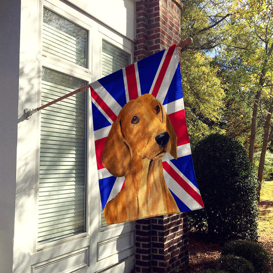 Dachshund with English Union Jack British Flag Flag Canvas House Size SS4929CHF