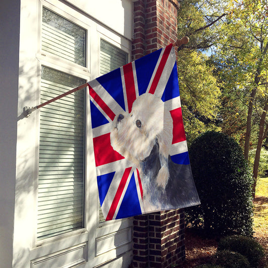 Dandie Dinmont Terrier with English Union Jack British Flag Flag Canvas House Size SS4945CHF