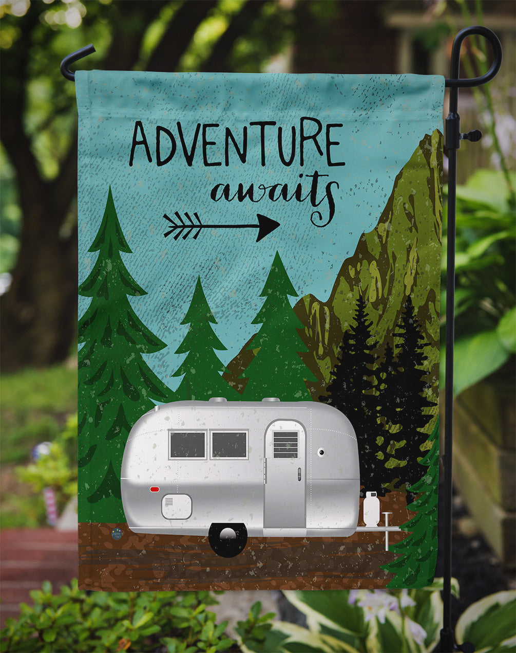 Airstream Camper Adventure Awaits Garden Flag - Outdoor Decorative Yard Flag VHA3022GF