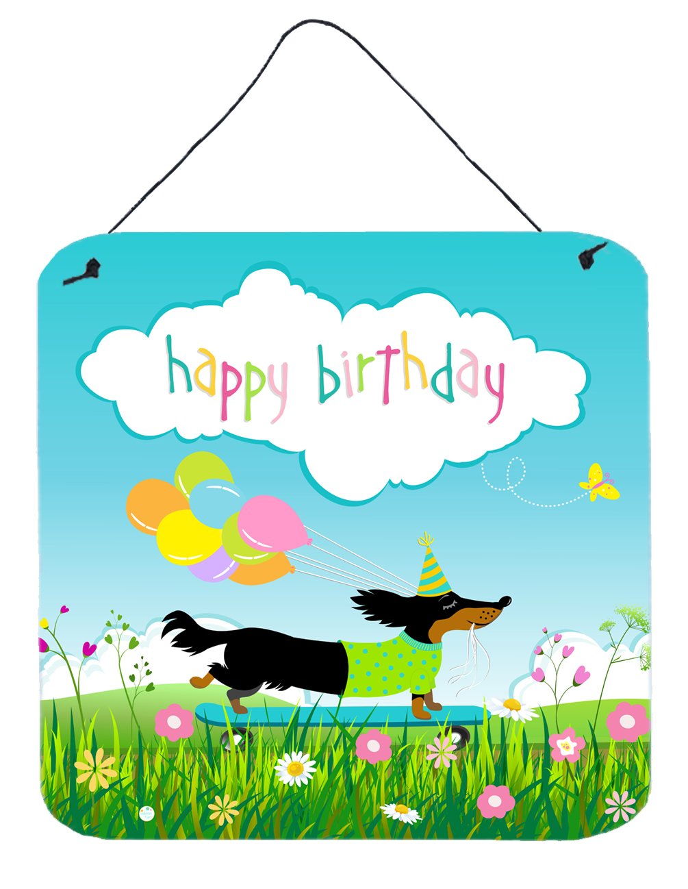 Happy Birthday Dachshund Wall or Door Hanging Prints VHA3029DS66