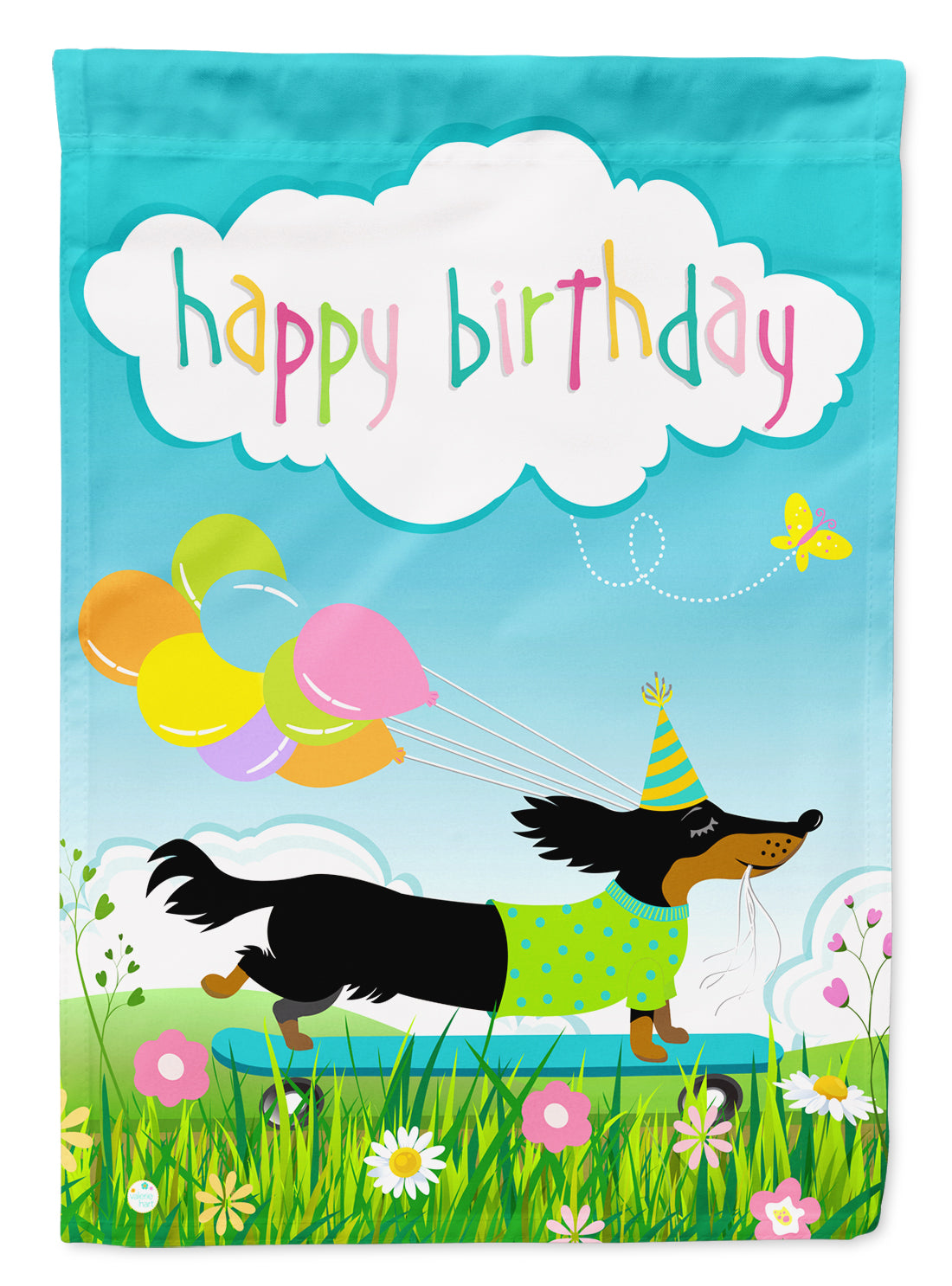 Happy Birthday Dachshund Garden Flag - Outdoor Decorative Yard Flag VHA3029GF