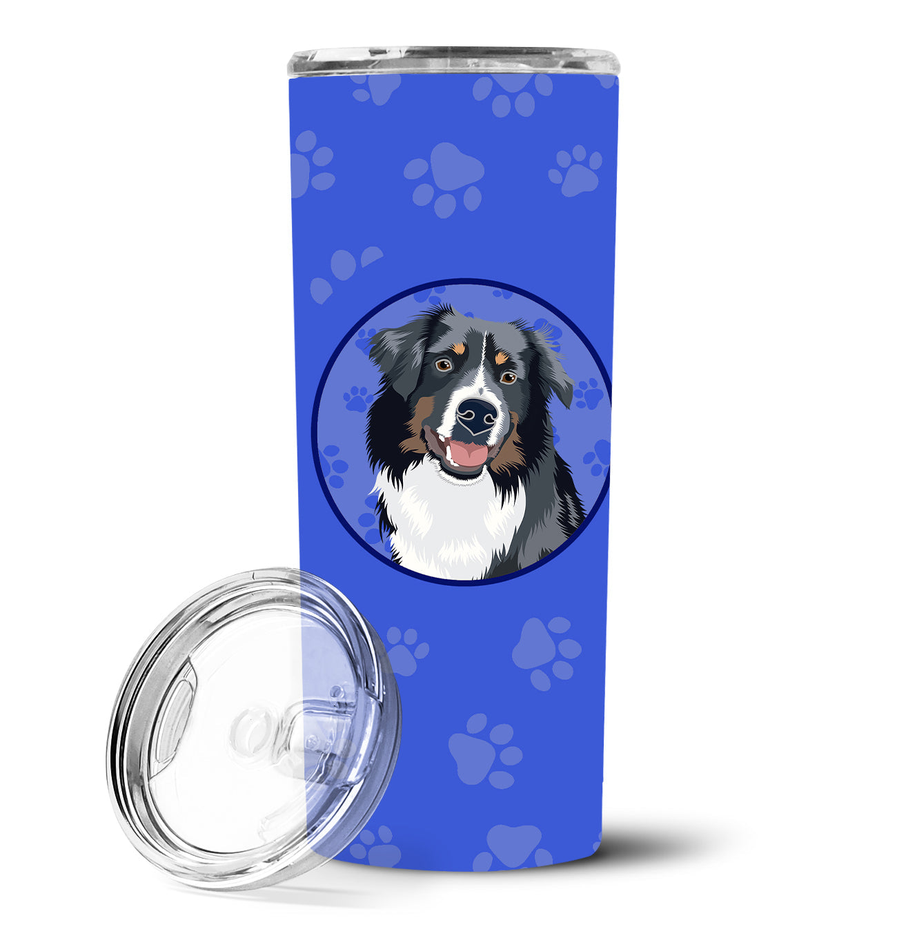 Australian Shepherd Black Tricolor #1 Stainless Steel 20 oz Skinny Tumbler