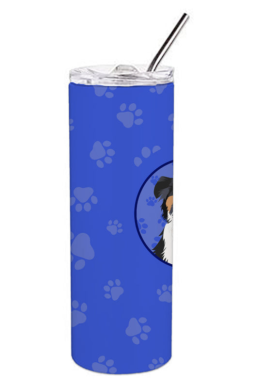 Australian Shepherd Black Tricolor #2 Stainless Steel 20 oz Skinny Tumbler