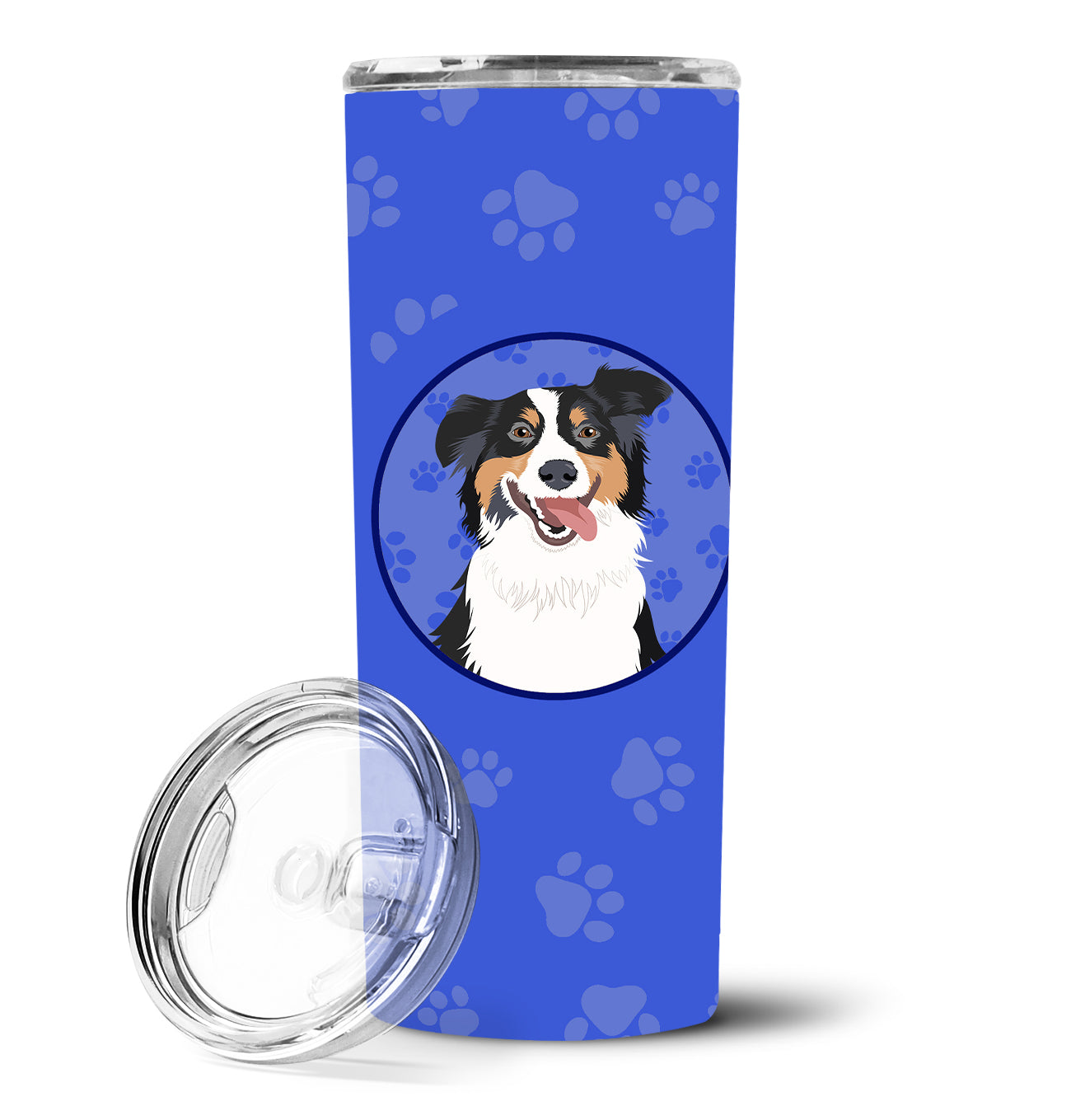 Australian Shepherd Black Tricolor #2 Stainless Steel 20 oz Skinny Tumbler