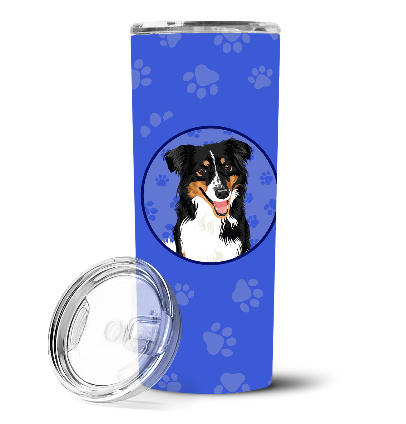 Australian Shepherd Black Tricolor #3 Stainless Steel 20 oz Skinny Tumbler