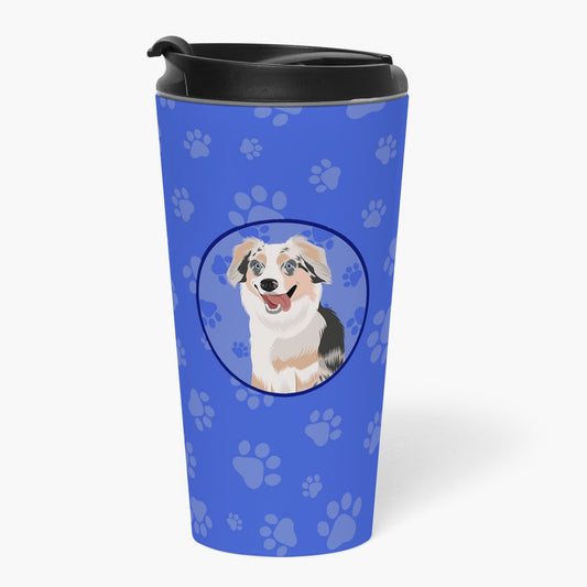 Australian Shepherd Blue Merle Puppy #1 Stainless Steel 16 oz Tumbler