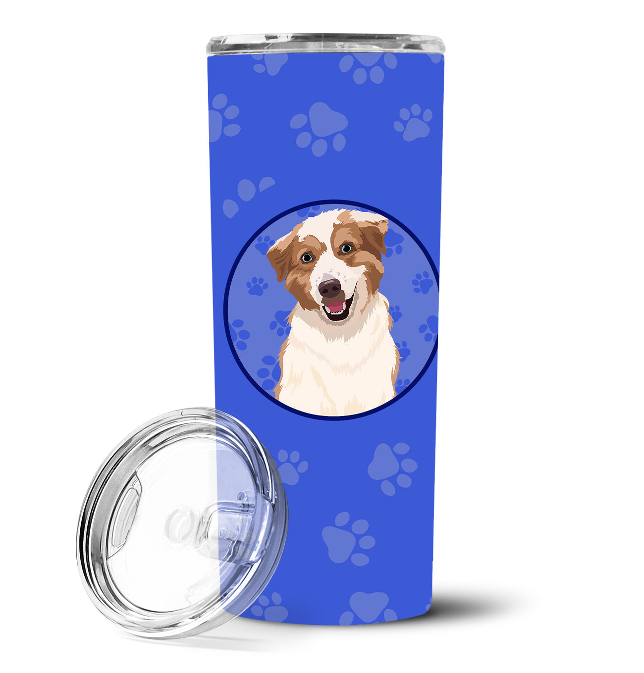 Australian Shepherd Red and White #1 Stainless Steel 20 oz Skinny Tumbler
