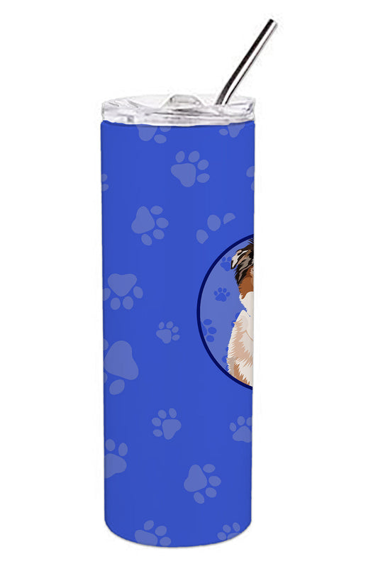 Australian Shepherd Red Merle Tricolor #2 Stainless Steel 20 oz Skinny Tumbler