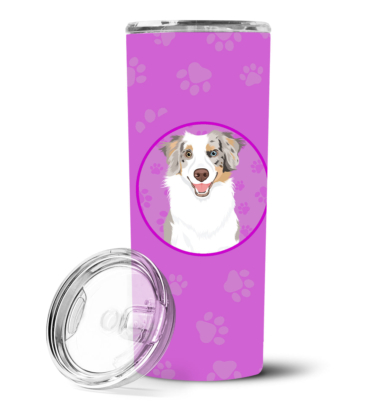 Australian Shepherd Red Merle Tricolor #1 Stainless Steel 20 oz Skinny Tumbler