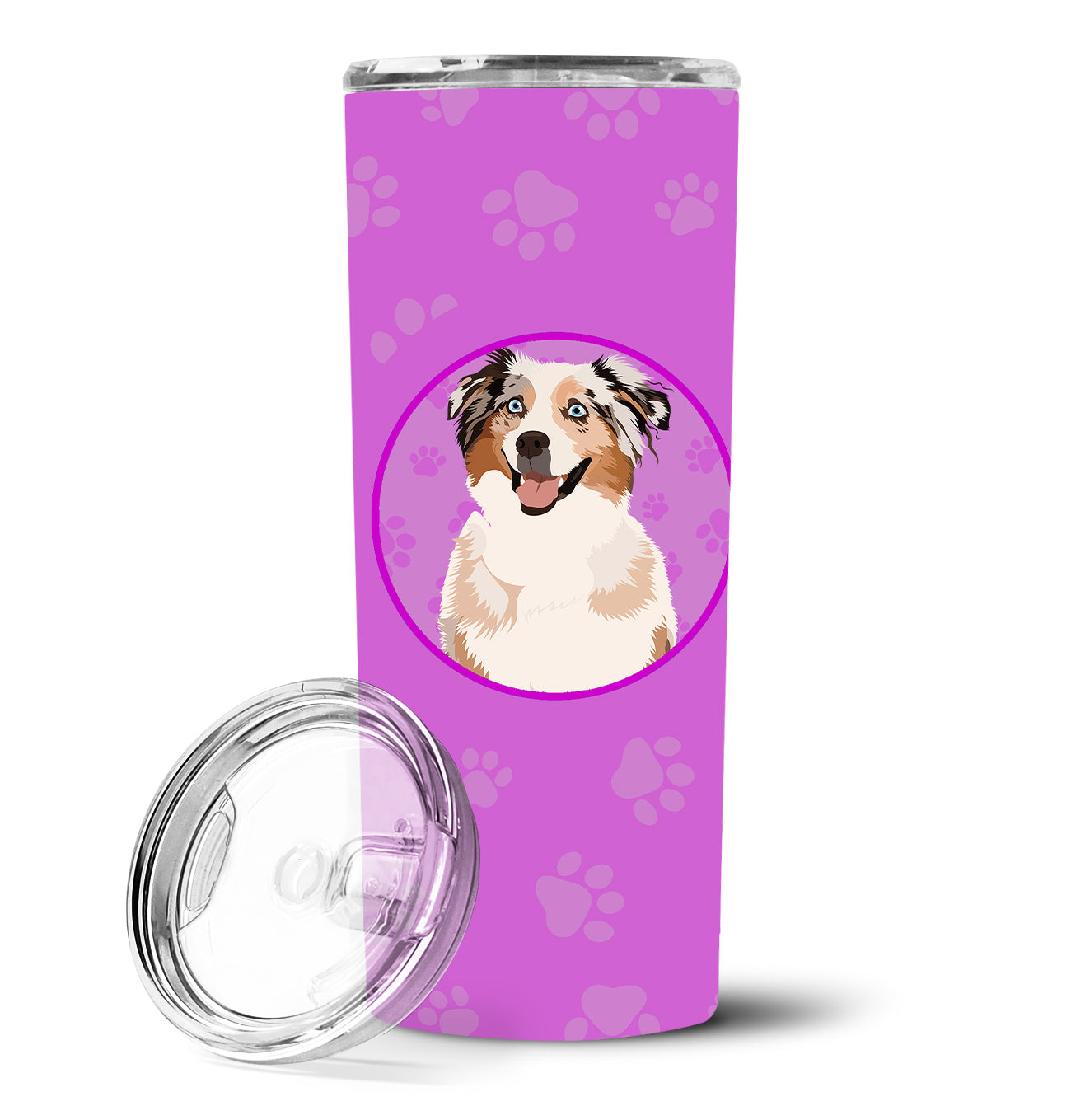 Australian Shepherd Red Merle Tricolor #2 Stainless Steel 20 oz Skinny Tumbler