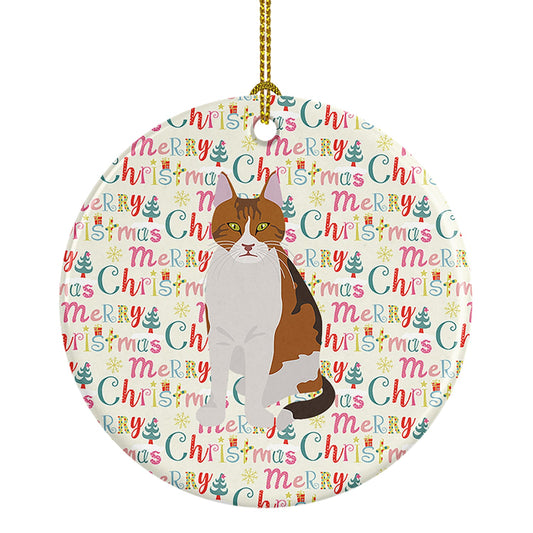 Aegean Cat Christmas Ceramic Ornament