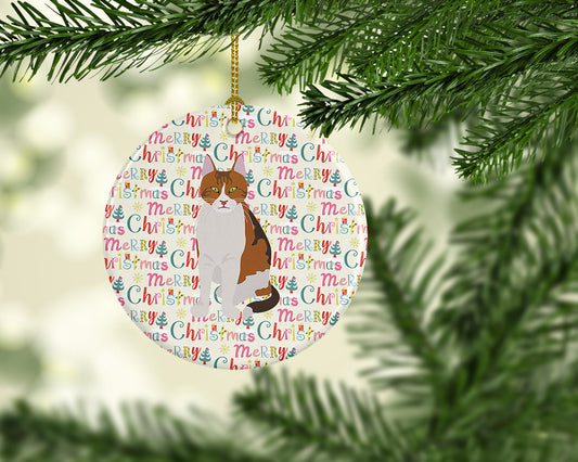 Aegean Cat Christmas Ceramic Ornament