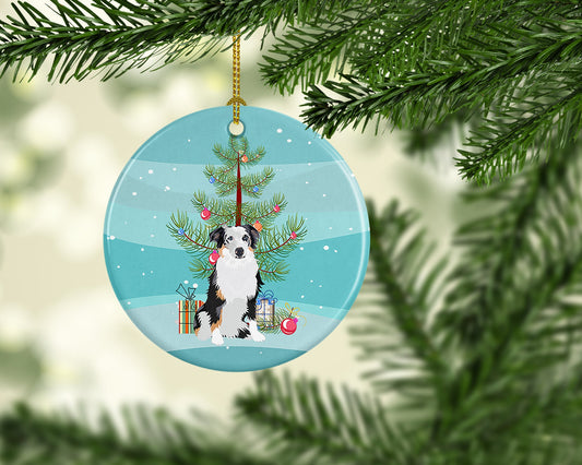 Australian Shepherd Blue Merle #1 Christmas Ceramic Ornament