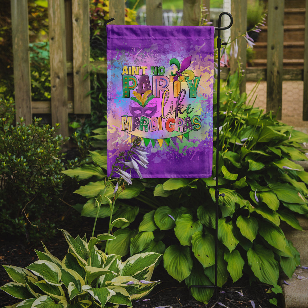 Ain't No Party Like Mardi Gras Garden Flag – Decorative Outdoor Yard Flag