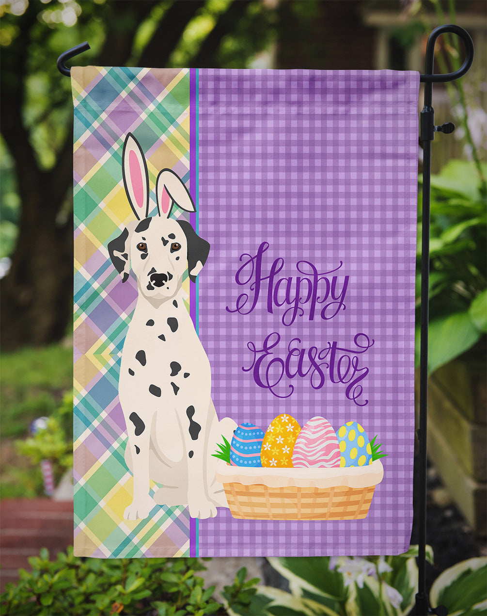 Dalmatian Easter Garden Flag – Decorative Outdoor Yard Flag