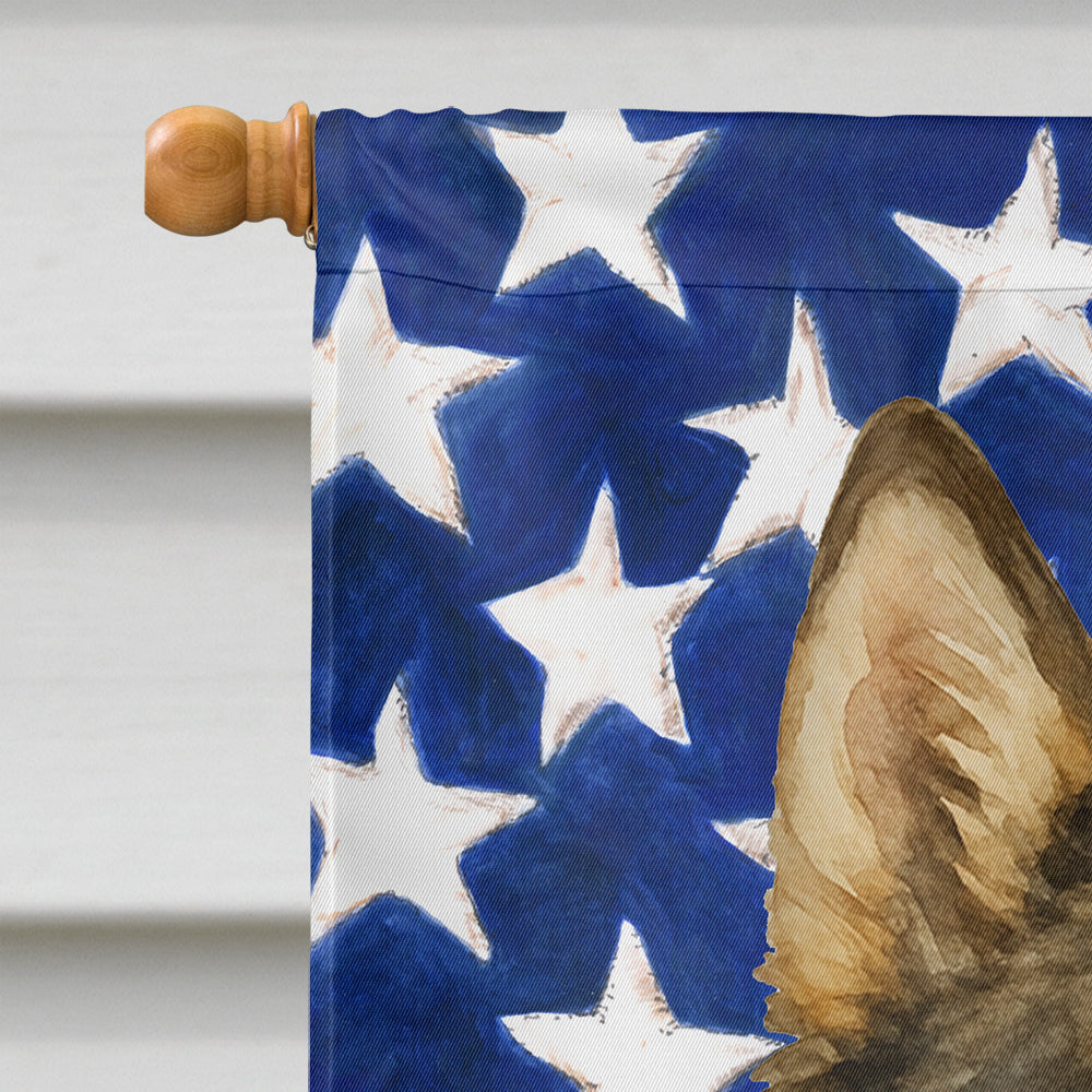 Agouti Siberian Husky American Flag House Flag