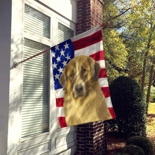 Badger Great Pyrenees American Flag House Flag
