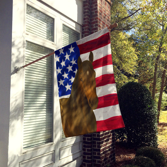 Dark Bay Thoroughbred Horse American House Flag