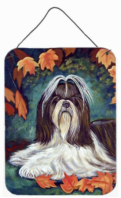 Autumn Leaves Shih Tzu Aluminium Metal Wall or Door Hanging Prints