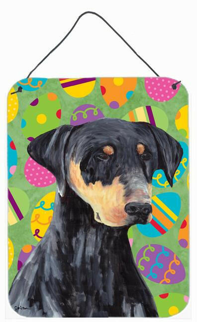 Doberman Easter Eggtravaganza Aluminium Metal Wall or Door Hanging Prints