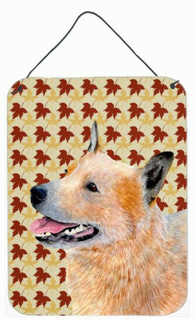 Australian Cattle Dog Fall Leaves Portrait Wall or Door Hanging Prints