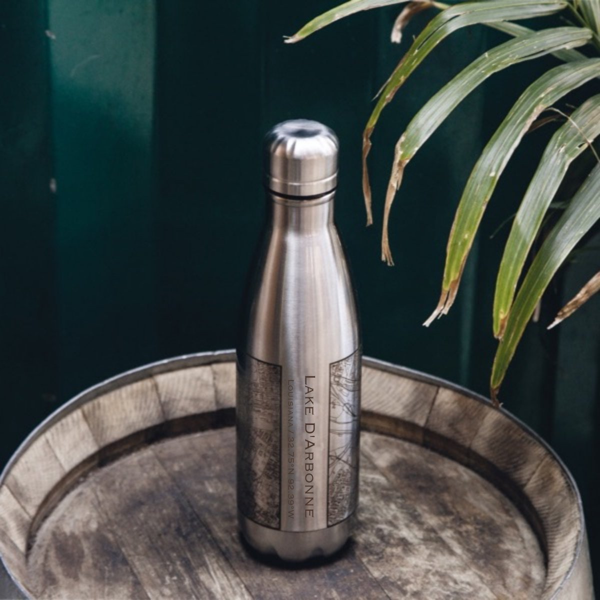 Lake D'Arbonne - Louisiana Engraved Map Insulated Bottle