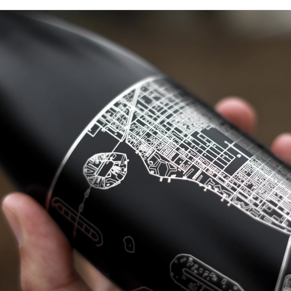 Lake D'Arbonne - Louisiana Engraved Map Insulated Bottle in Matte