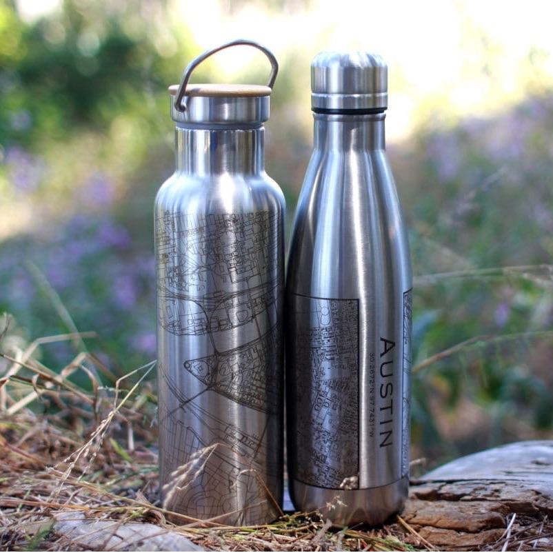 Monroe - Louisiana Engraved Map Insulated Bottle