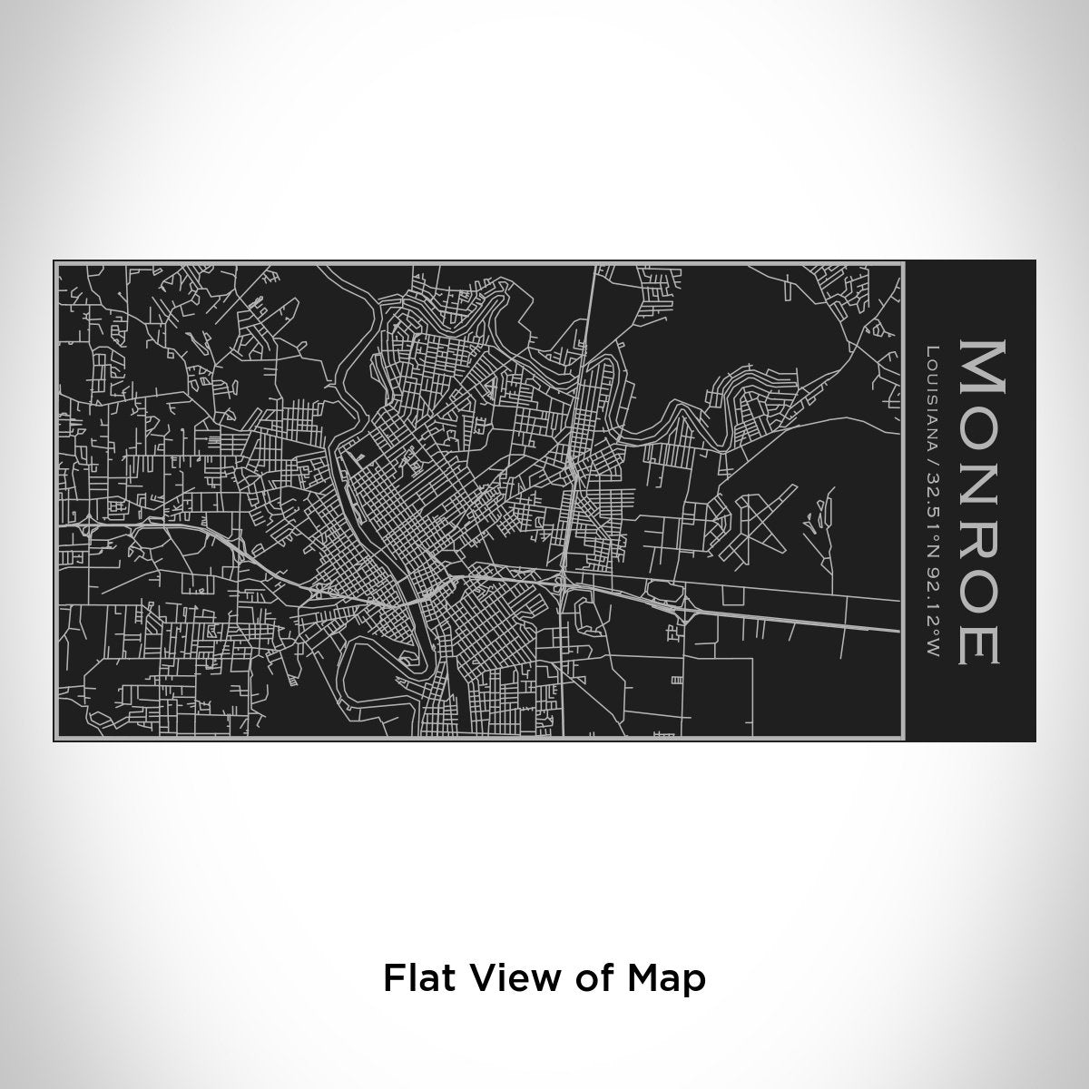 Monroe - Louisiana Engraved Map Insulated Bottle in Matte Black
