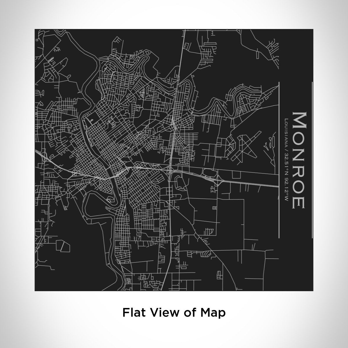 Monroe - Louisiana Engraved Map Tumbler in Matte Black