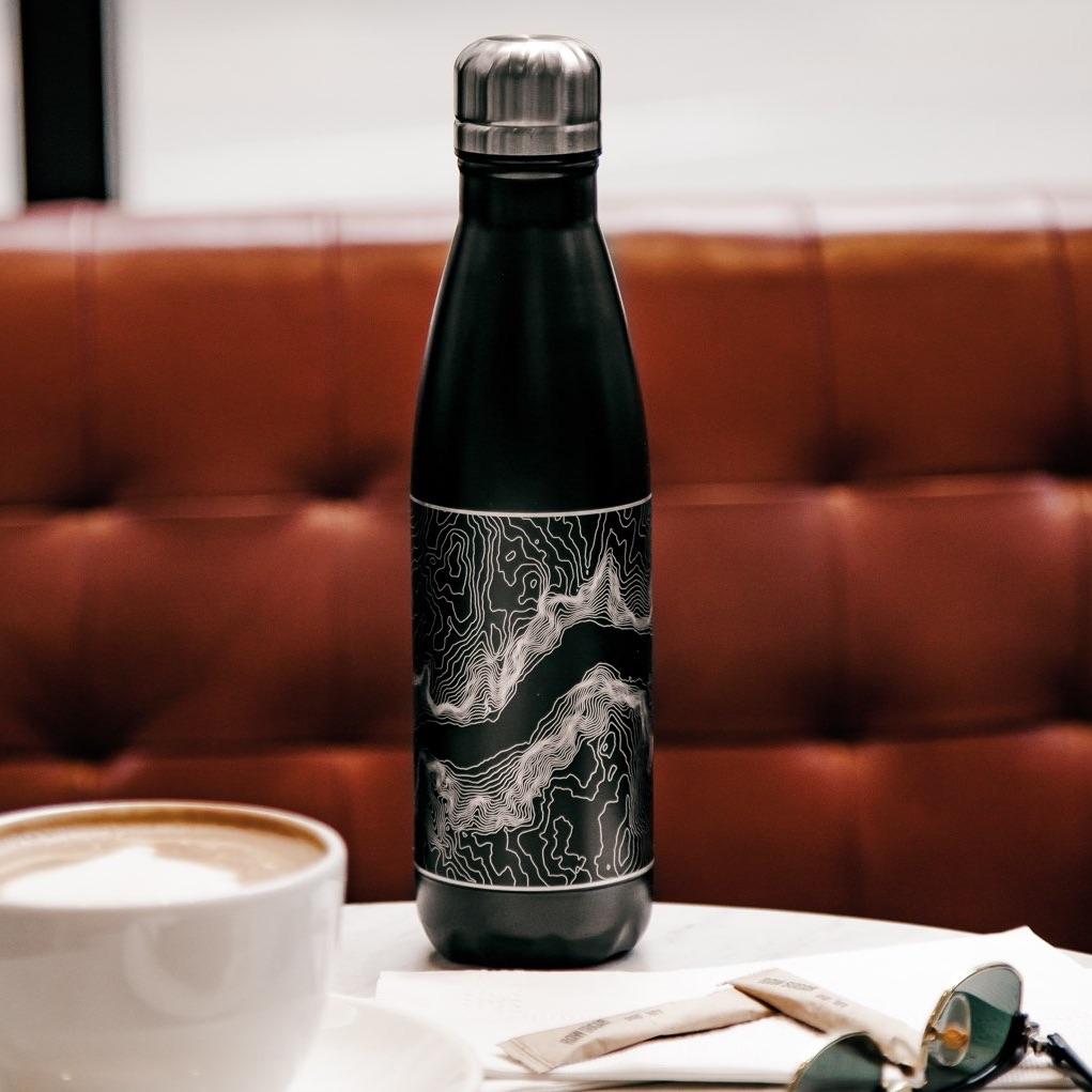 West Monroe - Louisiana Engraved Map Insulated Bottle in Matte Black