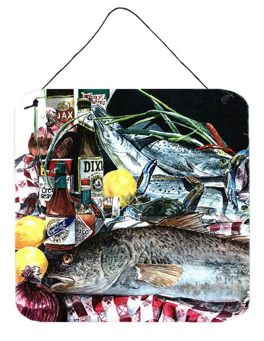 Fish and Beers from New Orleans Aluminium Metal Wall or Door Hanging Prints