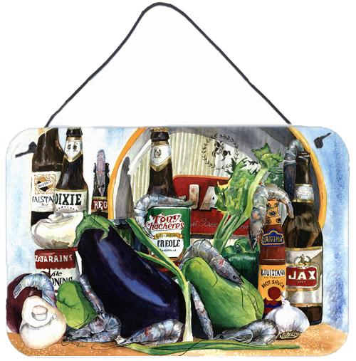 Eggplant and New Orleans Beers  Aluminium Metal Wall or Door Hanging Prints